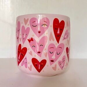 Heart Patterned Pink Ceramic Vase